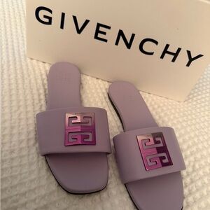 Givenchy Lilac Square-Toe Flats
